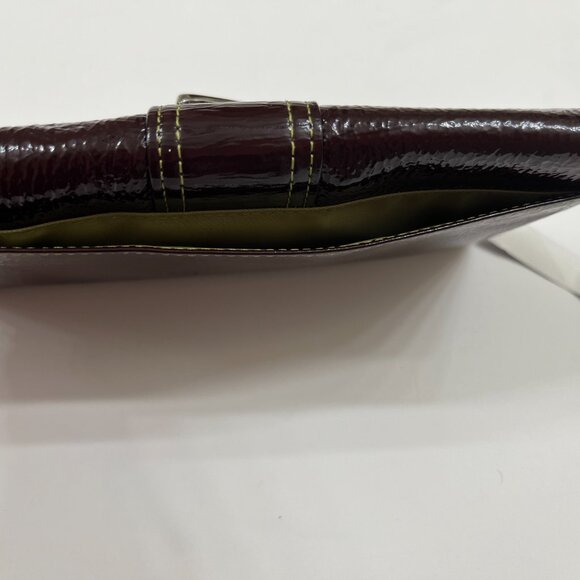 Buckle Wallet / Clutch - Shiny Brown Faux Leather - Multi-Pocket - NWT - Picture 10 of 10